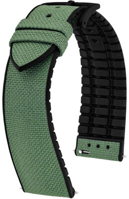 Textile strap Hirsch Arne L 0925090045-5, green, textile/natural rubber, length L, Quick Release