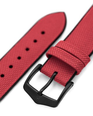 Textile strap Hirsch Arne L 0925090060-5, red, textile/natural rubber, length L, Quick Release