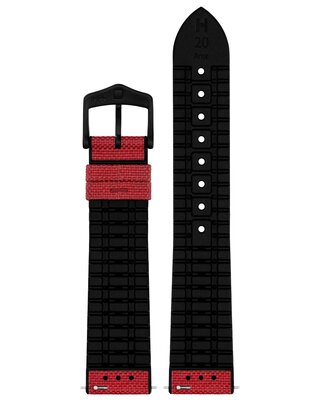 Textile strap Hirsch Arne L 0925090060-5, red, textile/natural rubber, length L, Quick Release