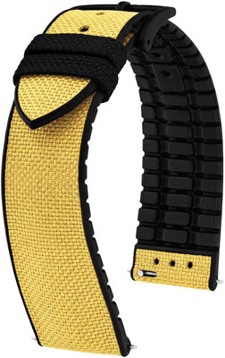 Textile strap Hirsch Arne L 0925090072-5, yellow, textile/natural rubber, length L, Quick Release