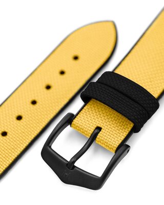 Textile strap Hirsch Arne L 0925090072-5, yellow, textile/natural rubber, length L, Quick Release
