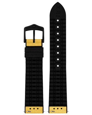 Textile strap Hirsch Arne L 0925090072-5, yellow, textile/natural rubber, length L, Quick Release