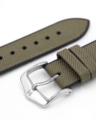 Textile strap Hirsch Arne M 0925090140-2, green, textile/natural rubber, length M, Quick Release