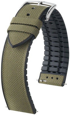 Textile strap Hirsch Arne M 0925090140-2, green, textile/natural rubber, length M, Quick Release