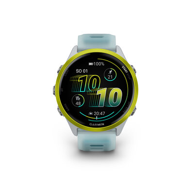 Garmin Forerunner 570 (47mm), Amp Yellow, Translucent Whitestone, Turqoise Band