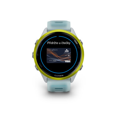 Garmin Forerunner 570 (47mm), Amp Yellow, Translucent Whitestone, Turqoise Band