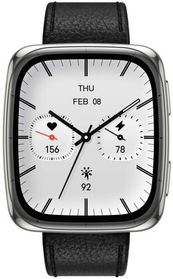 Amazfit Active 2 (Square) Black Leather (+ replacement strap)