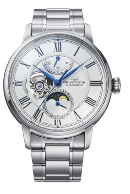 Orient Star Classic M45 F7 Moon Phase Open Heart Automatic RE-BT0005S00B (+ spare strap)