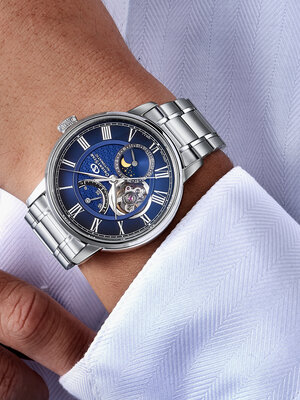 Orient Star Classic M45 F7 Moon Phase Open Heart Automatic RE-BT0006L00B (+ spare strap)