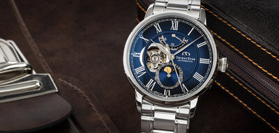 Orient Star Classic M45 F7 Moon Phase Open Heart Automatic RE-BT0006L00B (+ spare strap)