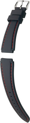 Silicone strap Hirsch Belize L 40268851-2, black, length L