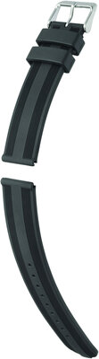 Silicone strap Hirsch Silverstone L 40518850-2, black, length L