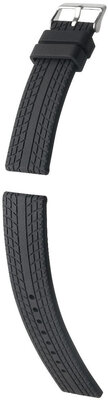 Silicone strap Hirsch Wheeler L 40718850-2, black, length L