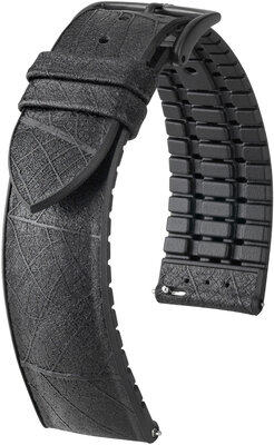 Leather strap Hirsch Leaf L 0925046050-5, black, length L, Quick Release