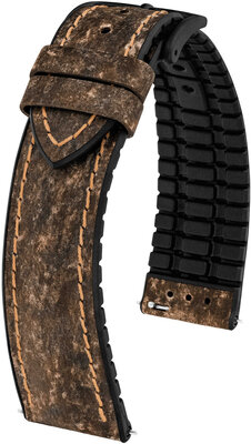Leatherette strap Hirsch Stone 0925044110-5, Brown, Quick Release