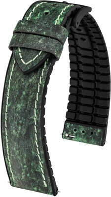 Leatherette strap Hirsch Stone 0925044140-5, Green, Quick Release