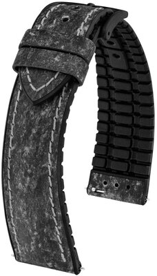 Leatherette strap Hirsch Stone 0925044150-5, black, Quick Release