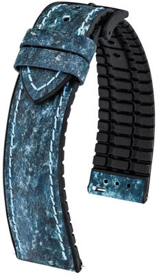 Leatherette strap Hirsch Stone 0925044180-5, Blue, Quick Release