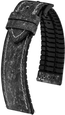 Leather strap Hirsch Stone L 0925044050-5, black, length L, Quick Release