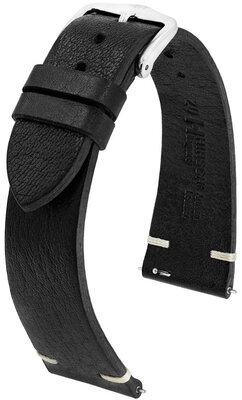 Leather strap Hirsch Bagnore 05502150-2, black, veal, Quick Release