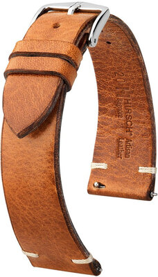 Leather strap Hirsch Bagnore 05502170-2, Brown, veal, Quick Release