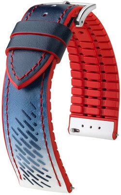 Leather strap Hirsch Soccer L 0922002080-2, blue, calf leather, length L, Quick Release