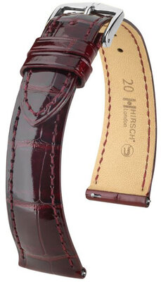 Leather strap Hirsch London 04307160-2, Red, alligator skin, Quick Release