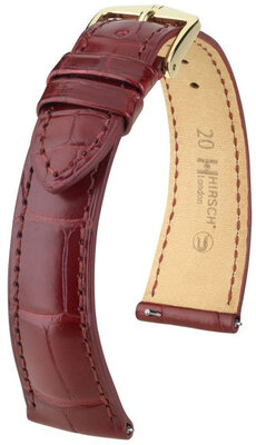 Leather strap Hirsch London 04307169-7, Red, alligator skin, Quick Release