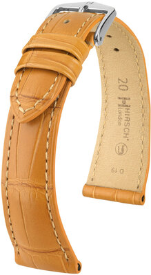 Leather strap Hirsch London 04307175-2, Brown, alligator skin, Quick Release
