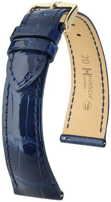 Leather strap Hirsch London 04307180-7, Blue, alligator skin, Quick Release