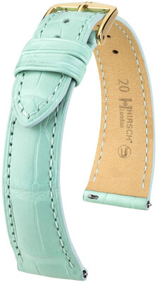 Leather strap Hirsch London 04307181-7, Blue, alligator skin, Quick Release