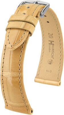 Leather strap Hirsch London 04307190-2, Beige, alligator skin, Quick Release