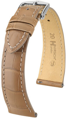 Leather strap Hirsch London 04307199-2, Beige, alligator skin, Quick Release