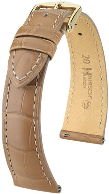 Leather strap Hirsch London 04307199-7, Beige, alligator skin, Quick Release