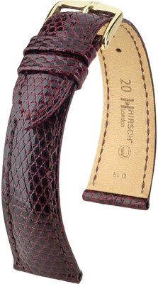 Leather strap Hirsch London L 04366060-7, purple, lizard leather, length L, Quick Release
