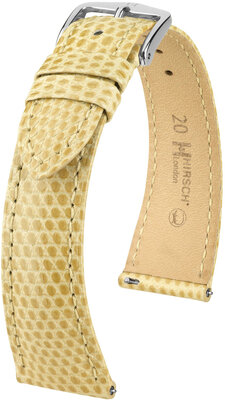 Leather strap Hirsch London L 04366090-2, beige, lizard leather, length L, Quick Release