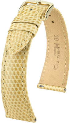 Leather strap Hirsch London L 04366090-7, beige, lizard leather, length L, Quick Release