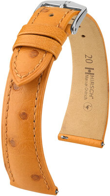 Leather strap Hirsch Massai Ostrich L 04362075-2, brown, ostrich leather, length L, Quick Release