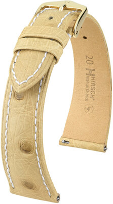 Leather strap Hirsch Massai Ostrich L 04362091-7, beige, ostrich leather, length L, Quick Release