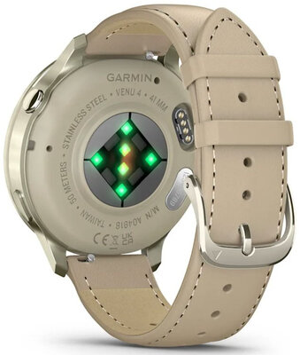 Garmin Venu 4 41mm Lunar Gold / Light Sand, Leather Band (+ extra strap)