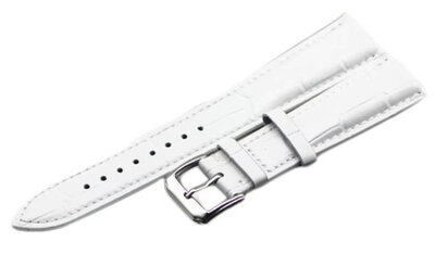 Leather strap Ricardo Pescara, white, length XL