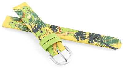 Leatherette strap JVD RJ7228.1 14mm, yellow, kids'