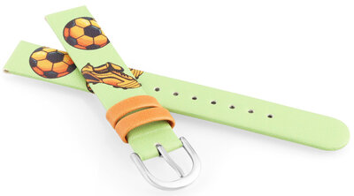 Leatherette strap JVD RJ7229.1 14mm, green, kids'