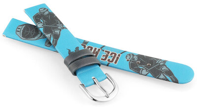 Leatherette strap JVD RJ7230.1 14mm, blue, kids'