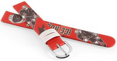 Leatherette strap JVD RJ7230.3 14mm, red, kids'