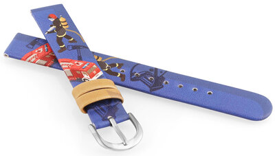 Leatherette strap JVD RJ7231.3 14mm, blue, kids'