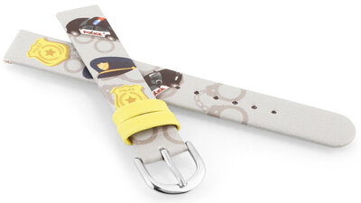 Leatherette strap JVD RJ7232.3 14mm, Grey, Children's