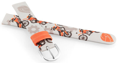 Leatherette strap JVD RJ7233.1 14mm, Grey, Children's