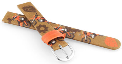 Leatherette strap JVD RJ7233.2 14mm, Brown, Children's