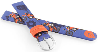 Leatherette strap JVD RJ7233.3 14mm, Blue, Children's